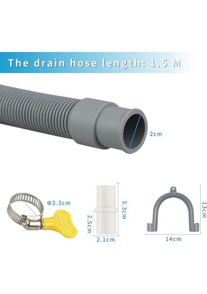 Tahliye Hortumu Uzatma Seti Üniversal Çamaşır Makinesi Hortumu 2m, Braket Dahil Hortum Bağlantısı ve Hortum Kelepçeleri Tahliye Hortumları (Yurt Dışından) fiyatları