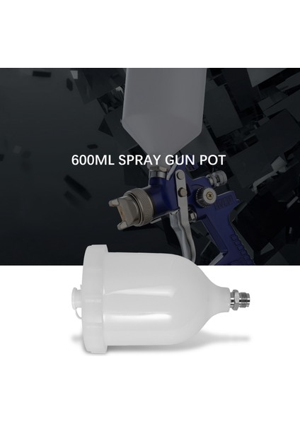 Devilbiss Gtı / Tekna Pro Pri Flg Yeni Püskürtme Tabancası Kupası Yedek Pot 600ML (Yurt Dışından)