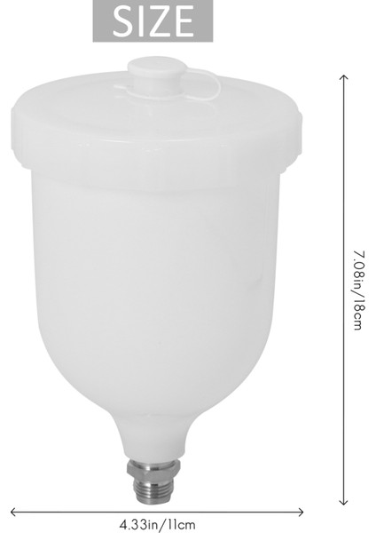 Devilbiss Gtı / Tekna Pro Pri Flg Yeni Püskürtme Tabancası Kupası Yedek Pot 600ML (Yurt Dışından)