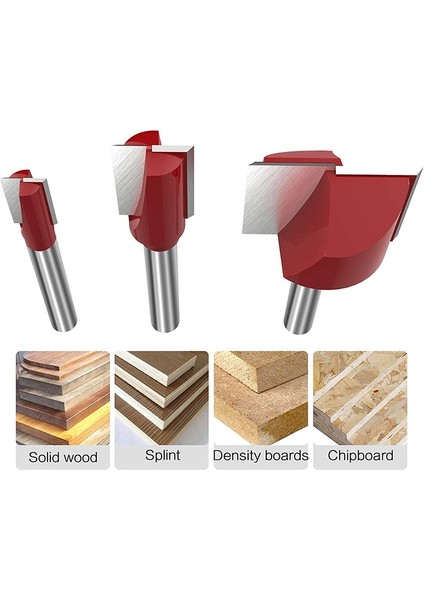 Adet Temizleme Alt Yönlendirici Bit Seti 6mm Shank Çift Flüt Karbür Kesici Düz Spoilboard Yüzey Planya Aracı (Yurt Dışından)
