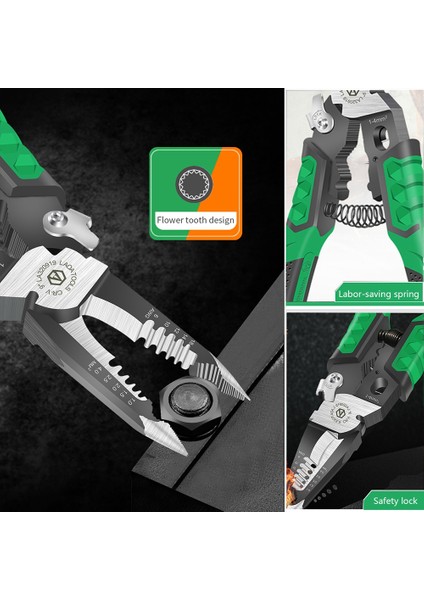 Laoa LA320919 9-In-1 Elektrikçi Tel Striptizci Kablo Kesici Terminali Sıkma Pensesi Sıkma Pensesi (Yurt Dışından)