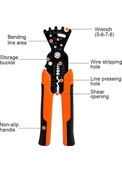 Elektrikçi Kesme Tel Sıyırma Cilt Presleme Özel Tel Sarma Için Çok Fonksiyonlu Tel Sıyırma Pensesi (Yurt Dışından)