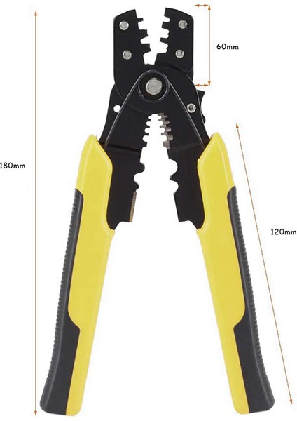 Adet Sıkma Aleti Crimper Pense Tel Kıvırıcılar Kabloları Kesmek ve Preslemek Için Ayarlanabilir Sıkma Aralığı (Yurt Dışından)
