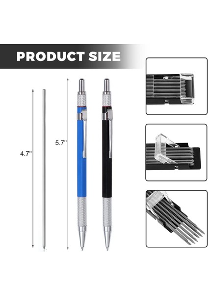 2 Adet Mekanik Marangoz Kalem Seti Çelik Için Dahili Kalemtıraş, Boru Tesisatçısı Kaynakçı, Inşaat Ağaç Işçisi B (Yurt Dışından)