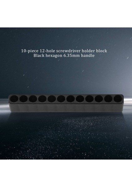 10 Adet 12 Delikli Tornavida Bit Tutucu Kutu Blok Siyah Altı Açılı 6.35MM Kolu (Yurt Dışından)