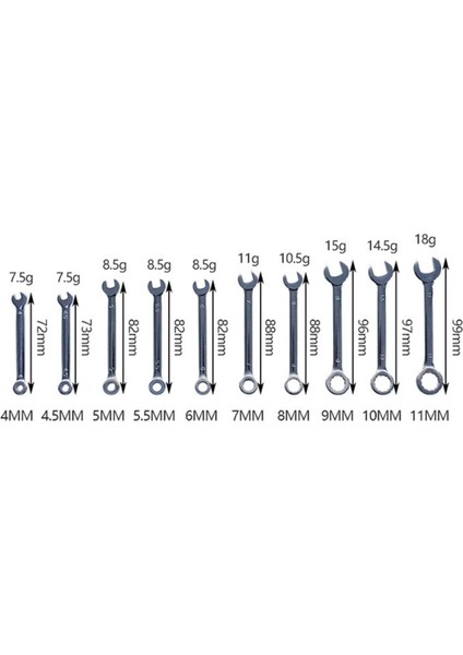 10 Adet Mini Mühendis Anahtarı Çift Kafalar Ofset Halka Anahtarı Araçları Anahtar Kombinasyonu Anahtar 4-11MM Anahtarlar El Seti (Yurt Dışından)