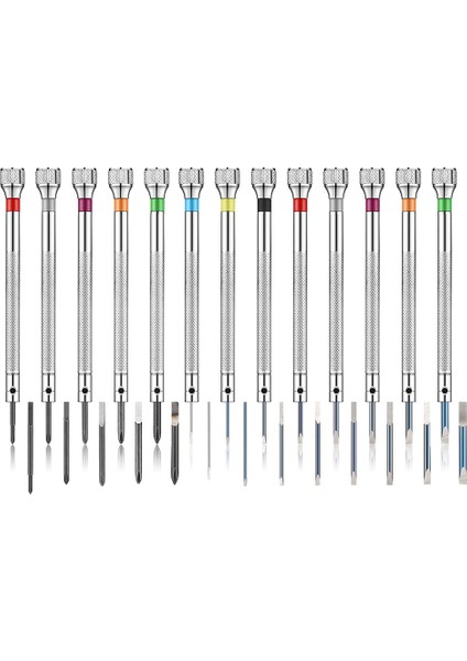 13PCS Profesyonel Tornavida Seti, Mikro Hassas Tornavida Seti 0.6-2.0mm, 13 Ekstra Saat Onarımı Için Bıçakları Değiştirin (Yurt Dışından)
