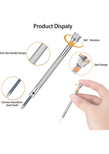 13PCS Profesyonel Tornavida Seti, Mikro Hassas Tornavida Seti 0.6-2.0mm, 13 Ekstra Saat Onarımı Için Bıçakları Değiştirin (Yurt Dışından)