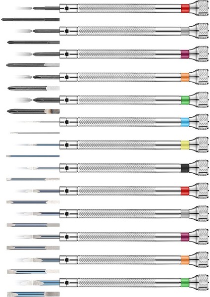 13PCS Profesyonel Tornavida Seti, Mikro Hassas Tornavida Seti 0.6-2.0mm, 13 Ekstra Saat Onarımı Için Bıçakları Değiştirin (Yurt Dışından)