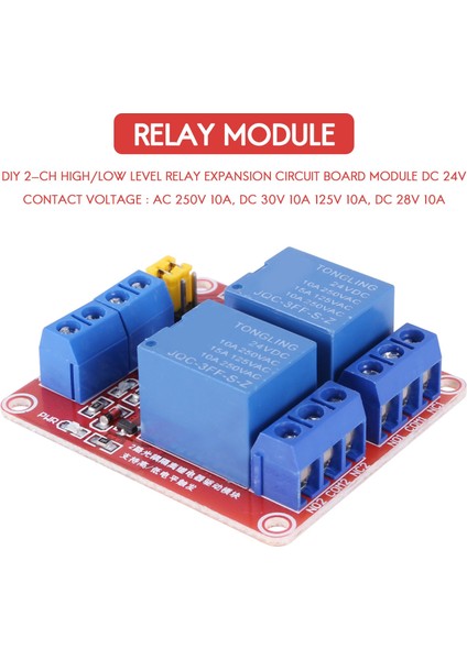 Dıy 2-Ch Yüksek/düşük Seviye Röle Genişletme Devre Kartı Modülü Dc 24V (Yurt Dışından)