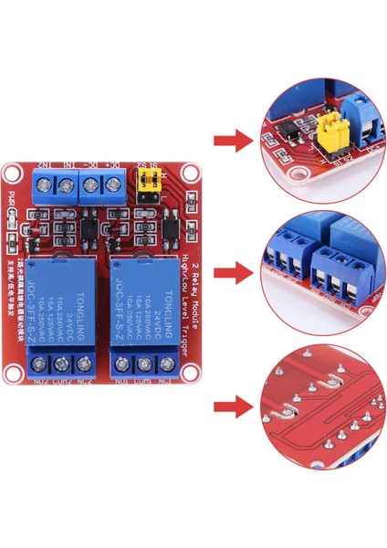 Dıy 2-Ch Yüksek/düşük Seviye Röle Genişletme Devre Kartı Modülü Dc 24V (Yurt Dışından)
