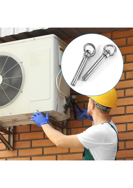 Adet Paslanmaz Çelik Ham Stil Kalkan Çapa Gözlü Cıvatalar M6 x 82MM, Gümüş (Yurt Dışından) indirimleri