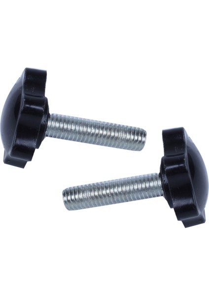 2 Adet M8 x 30MM Erkek Dişli 32MM Yıldız Başlı Sıkma Topuzu Siyah (Yurt Dışından)