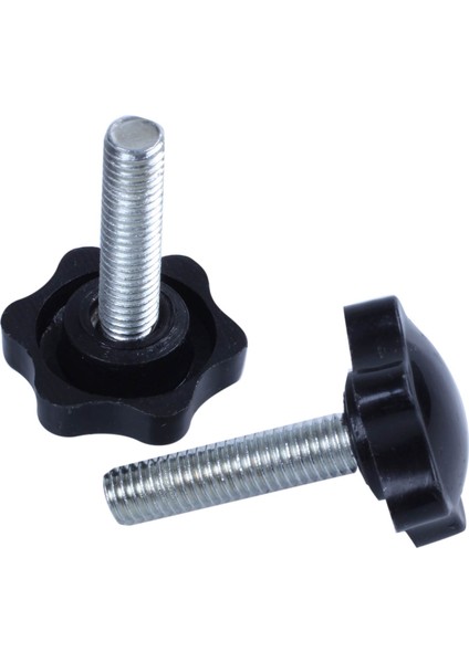 2 Adet M8 x 30MM Erkek Dişli 32MM Yıldız Başlı Sıkma Topuzu Siyah (Yurt Dışından)