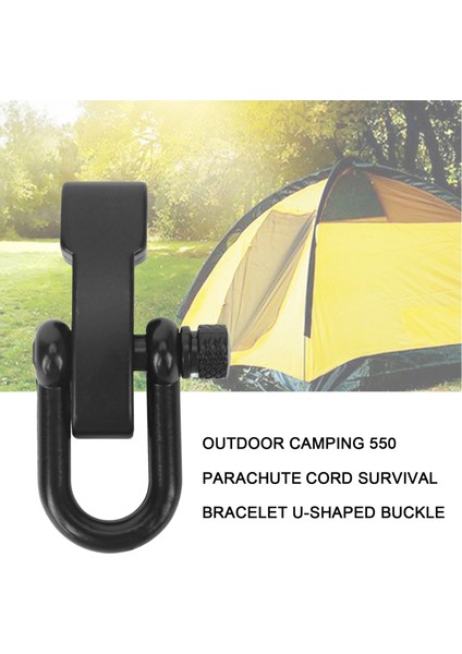 10X U Stil Çinko Alaşımı Ayarlanabilir Köstek Tokası Paracord Bilezik Halat Siyah (Yurt Dışından) fiyatları