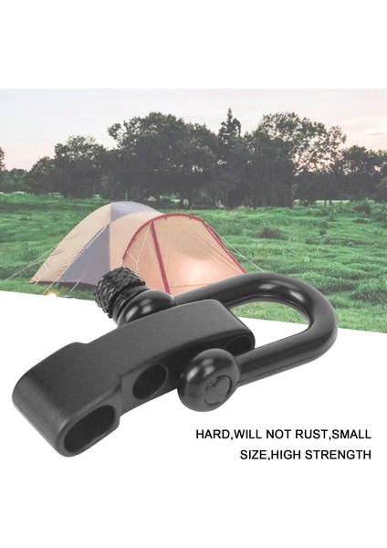 10X U Stil Çinko Alaşımı Ayarlanabilir Köstek Tokası Paracord Bilezik Halat Siyah (Yurt Dışından) modelleri