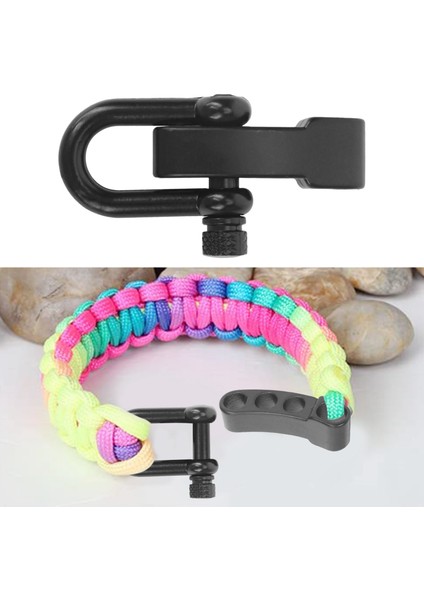 10X U Stil Çinko Alaşımı Ayarlanabilir Köstek Tokası Paracord Bilezik Halat Siyah (Yurt Dışından) fırsatları