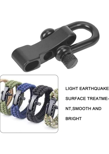 10X U Stil Çinko Alaşımı Ayarlanabilir Köstek Tokası Paracord Bilezik Halat Siyah (Yurt Dışından) indirimleri