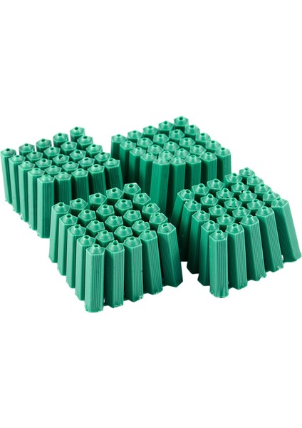 Montaj Vidaları Yeşil 6 mm Kaymaz Plastik Dübel 100 Adet (Yurt Dışından)