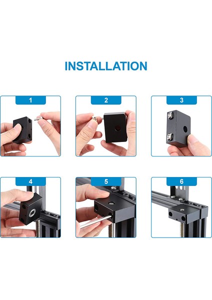 Boşluk Önleyici Somun ve Z Ekseni Kurşun Vida Üst Montajı Ender 3/3 Pro/3 V2/cr-10 ile Uyumlu, 3D Yazıcıyı Yükseltme (Yurt Dışından)