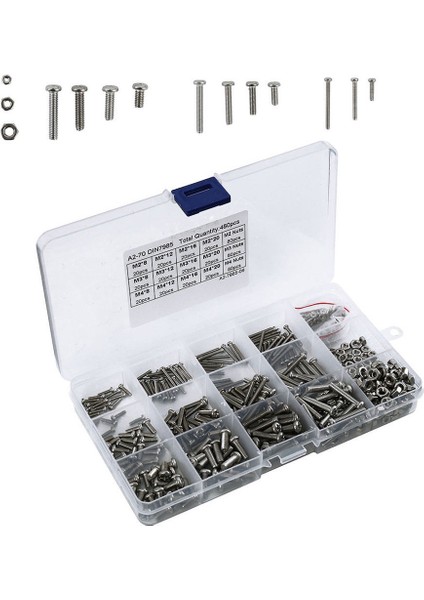 480 Adet/takım M2 M2.5 M3 DIN7985 GB818 Çelik Çapraz Gömme Tava Başlı Vidalar Phillips Vidalar Çeşitler Kiti HW028 (Yurt Dışından)