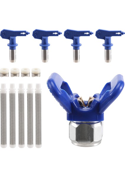 10 Parça Sprey Başlıkları Tersinir Havasız Boya Püskürtme Memesi Havasız Boya Püskürtme Püskürtme Ucu Koruması ve Filtre (Yurt Dışından)