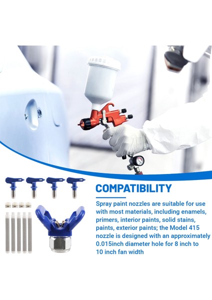 10 Parça Sprey Başlıkları Tersinir Havasız Boya Püskürtme Memesi Havasız Boya Püskürtme Püskürtme Ucu Koruması ve Filtre (Yurt Dışından) indirimleri