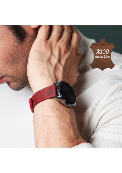 Huawei Watch Gt Gt2 E GT2E GT2PRO Gt3 Gt3 Pro Huawei Watch 4 Pro Ultimate Kırmızı Deri Kordon Kayış 46 22MM fiyatları