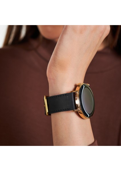 Huawei Watch Gt Gt2 E GT2E GT2PRO Gt3 Gt3 Pro Huawei Watch 4 Pro Ultimate Deri Kordon Kayış 46 22MM Siyah