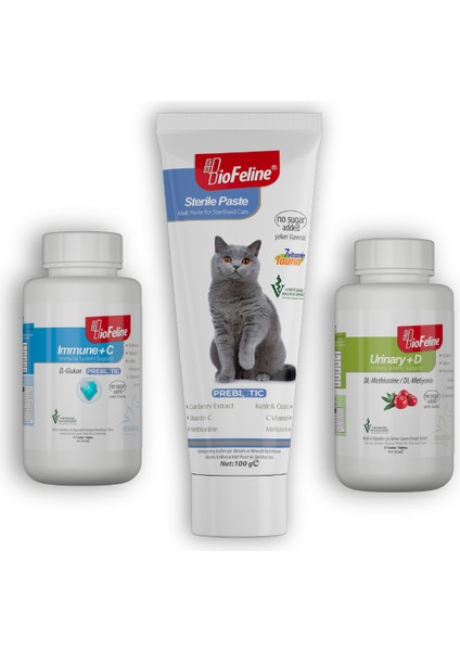 Kısırlaştırılmış Kedi Bağışıklık Seti ( Sterile Paste/Urinary+d/Immune+C )