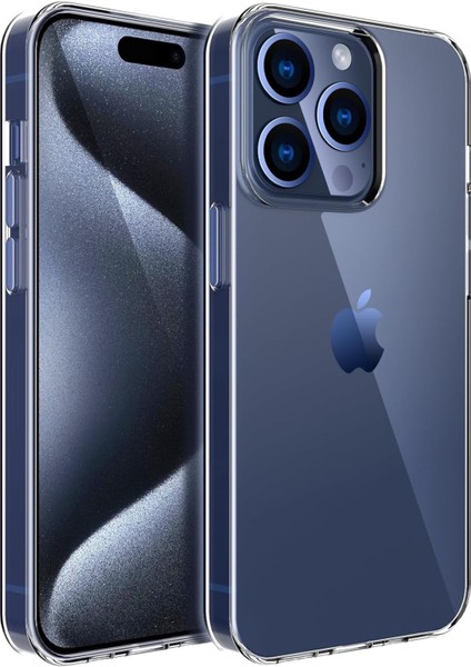 iphone 15 Pro Kılıf Kamera Korumasız Şeffaf Silikon Tpu 0.02MM Şeffaf Kapak Kılıf
