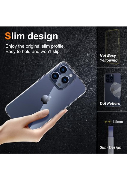 iphone 15 Pro Kılıf Kamera Korumasız Şeffaf Silikon Tpu 0.02MM Şeffaf Kapak Kılıf