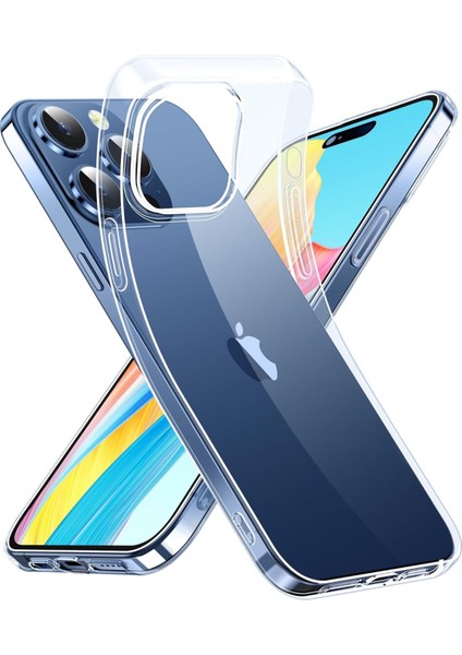 iphone 15 Pro Kılıf Kamera Korumasız Şeffaf Silikon Tpu 0.02MM Şeffaf Kapak Kılıf
