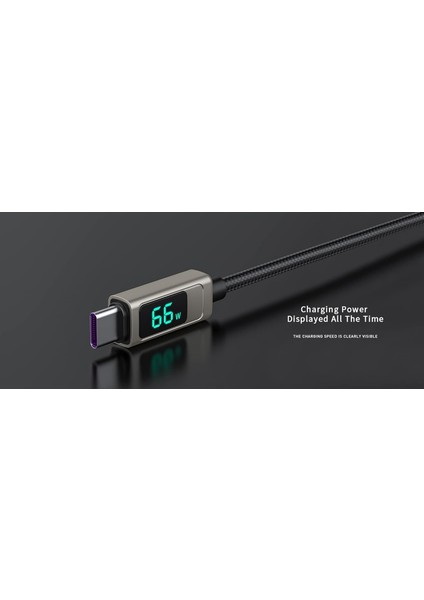 iPhone Uyumlu PD20W Hasır Kablo Type-C To Lightning Digital LED Ekranlı Data Kablo 1.2 Metre LS20CL