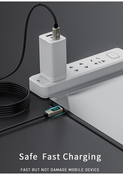 iPhone Uyumlu PD20W Hasır Kablo Type-C To Lightning Digital LED Ekranlı Data Kablo 1.2 Metre LS20CL