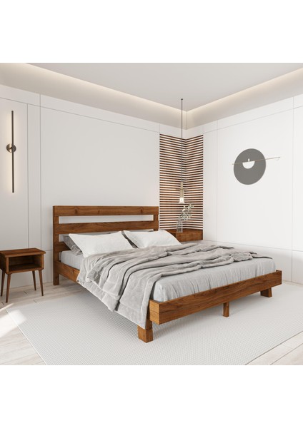 Natura New Model Ceviz Renk Çam Ahşap Karyola