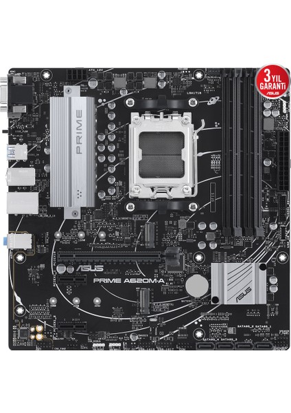 Prıme A620M-A-Csm Amd A620 Am5 Ddr5 6400 Dp Hdmı Vga Çift M2 Usb3.2 Aura Rgb Matx (Prıme A620M-A-Csm) Anakart