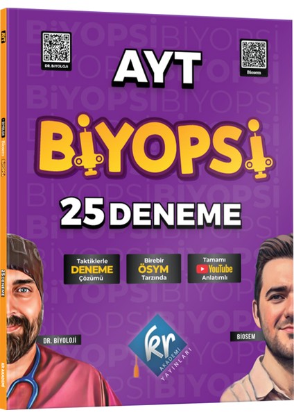 Kr Akademi Yayınları Dr. Biyoloji & Biosem AYT Biyopsi 25 Biyoloji Deneme