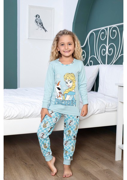 Kız Çocuk Pijama Takım 6012 Turkuaz