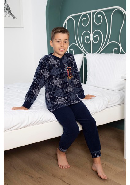 Erkek Çocuk Polar Pijama Takım 4500 Lacivert