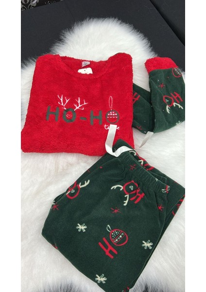 Land Bayan Yeni Yıl Polar Pijama Takım 185 Kırmızı