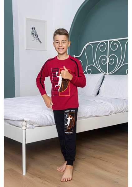 Kapitex Erkek Çocuk Pijama Takım 5031 Bordo