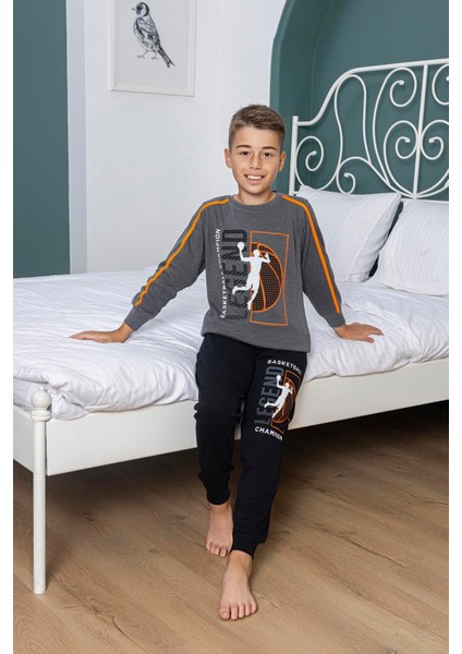 Kapitex Erkek Çocuk Pijama Takım 5031 Füme