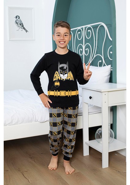 Erkek Çocuk Pijama Takım 5015 Siyah