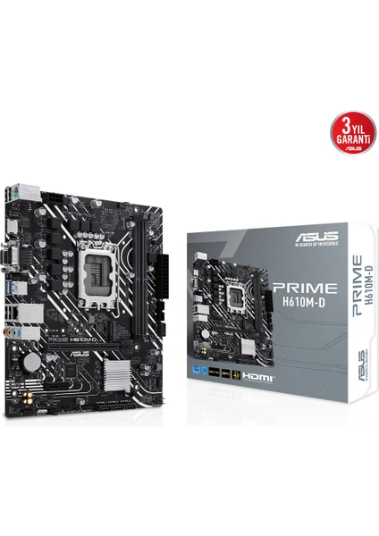 Prıme H610M-D Intel H610 Lga1700 Ddr5 5600 Hdmı Vga M2 Usb3.2 Com Matx (Prıme H610M-D) Anakart