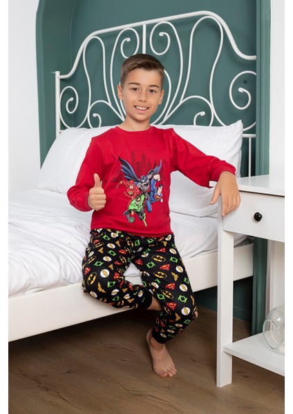 Erkek Çocuk Pijama Takım 5019 Kırmızı