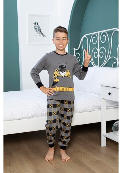 Kapitex Erkek Çocuk Pijama Takım 5015 Gri