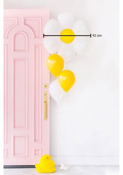 Beyaz Papatya Balon Set