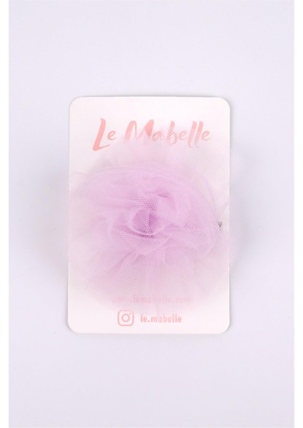 Lila Tül Çiçek Kız Çocuk Klips Toka