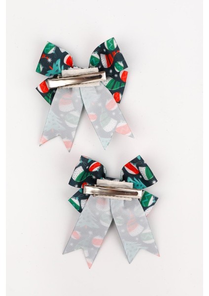 Lacivert Çam Ağacı Desenli 2'li Kız Çocuk Fiyonk Klips Toka modelleri